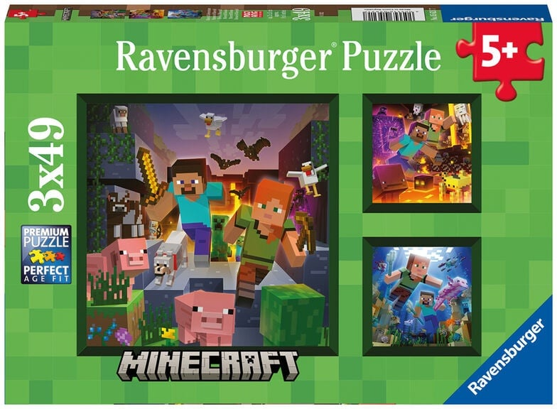Ravenburgeri pusle 3x49 tk Minecraft Paatidest laevadeni