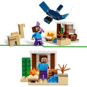 kus Minecrafti tegelane Steve astub vastu lendavale Fantoomile.