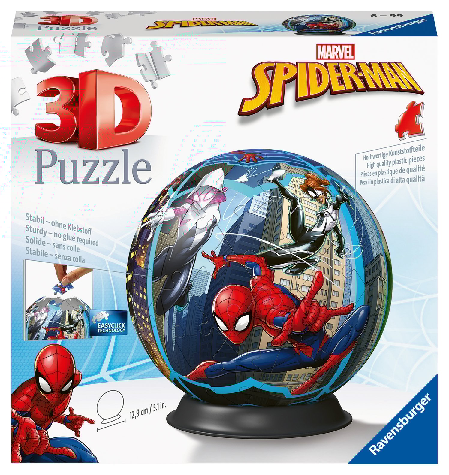 Ravensburger 3D puslepall 72 tk Spiderman Ravensburgeri kvaliteetsed 3D pusled