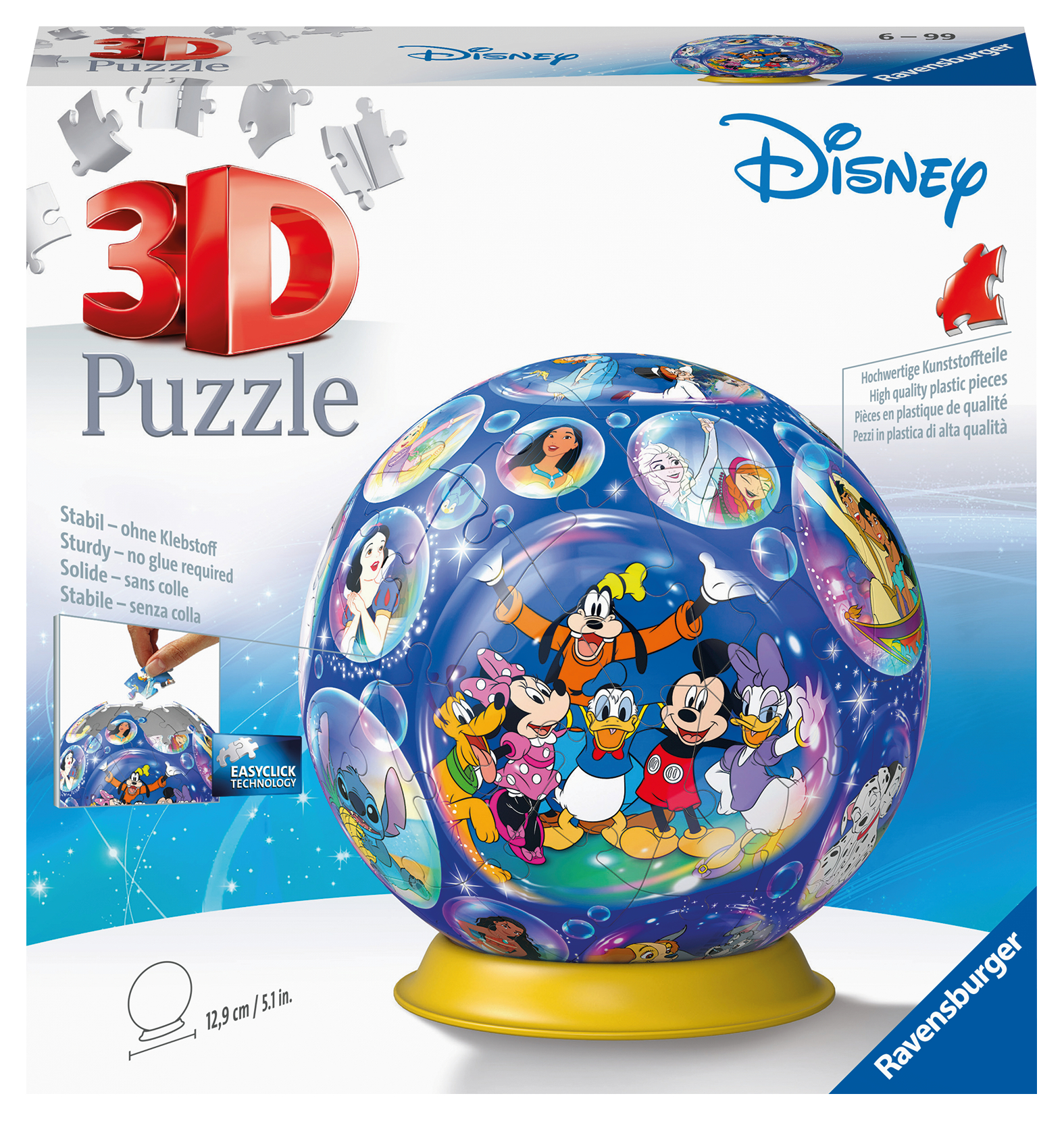 Ravensburger 3D puslepall 72 tk Disney tegelased Ravensburgeri kvaliteetsed 3D pusled