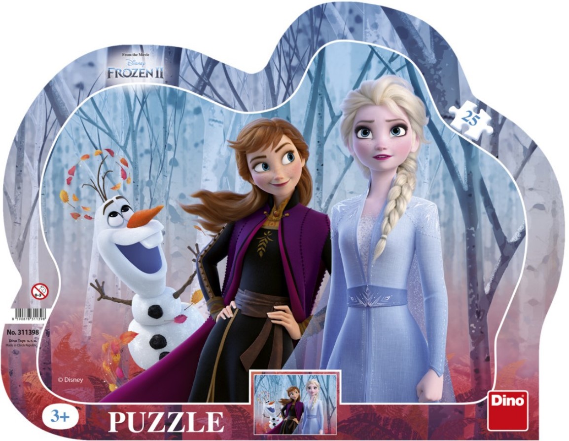 Dino siluett plaatpusle 25 tk Lumekuninganna 2 / Frozen 2 Väikelaste lemmikpusle!
