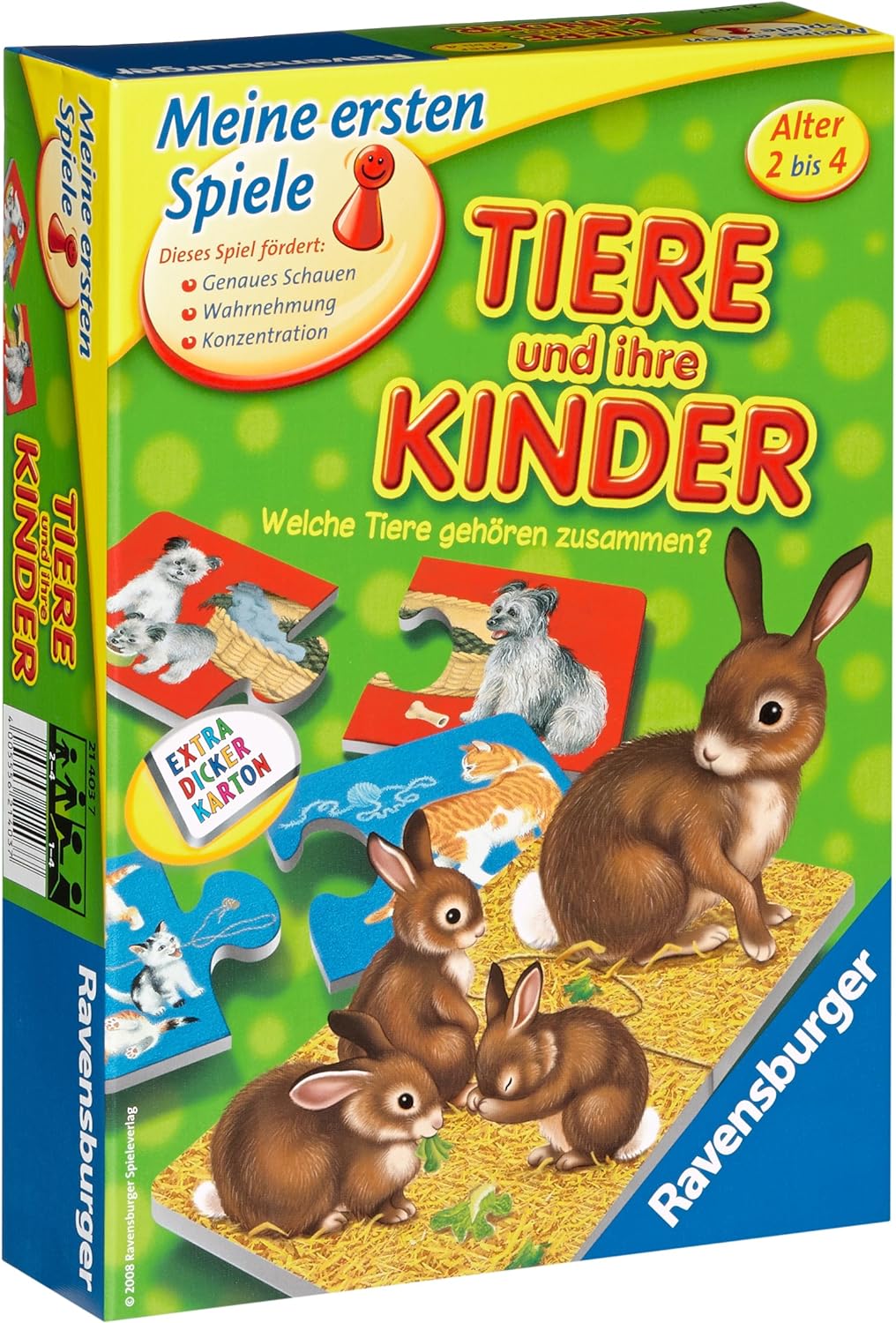Ravensburger lauamäng Emad ja beebid "Millised loomad kuuluvad kokku?" interaktiivne ja hariv viis väikelastele loomade maailma tutvustamiseks ning nende mõistmise ja arengu toetamiseks.