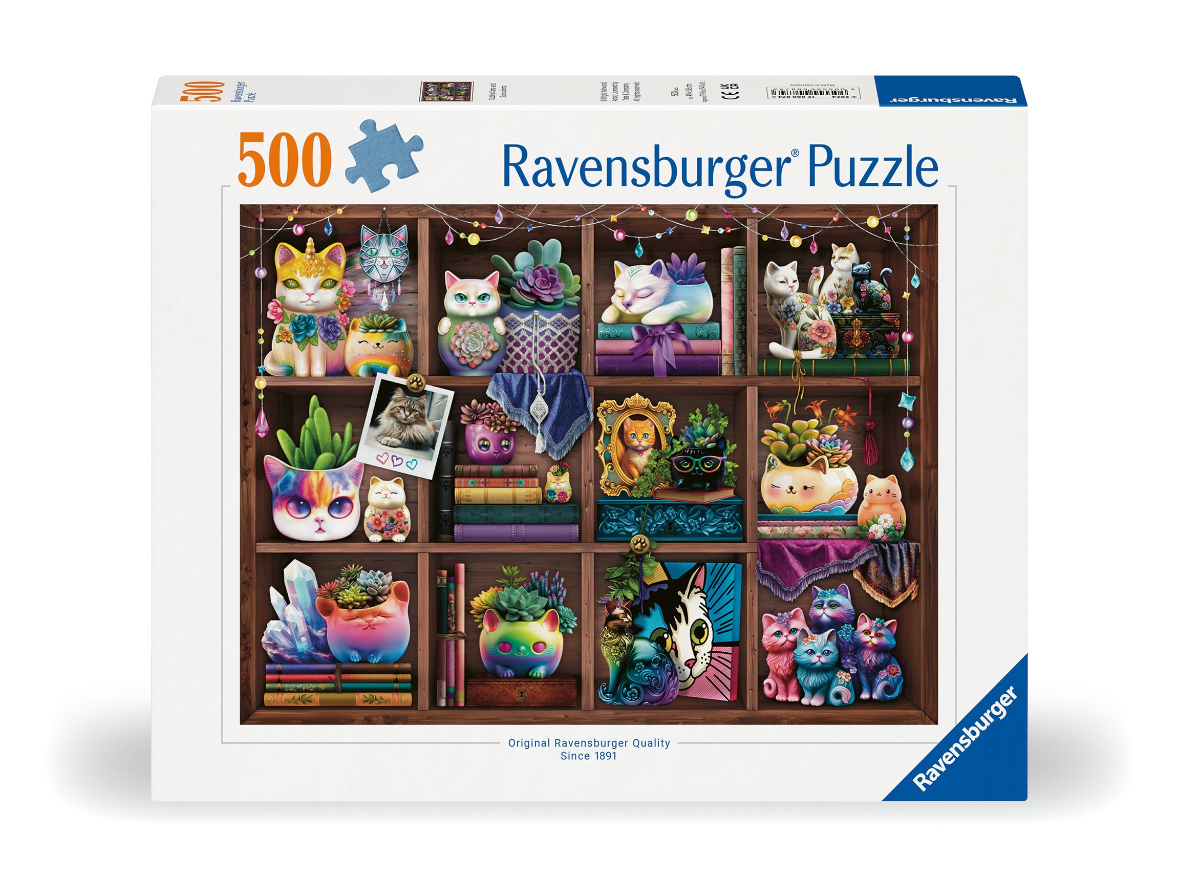 Ravensburger pusle 500 tk: kassid ja sukulendid Suurepärane kingitus - puslede kokkupanek on tore ja lõbus tegevus