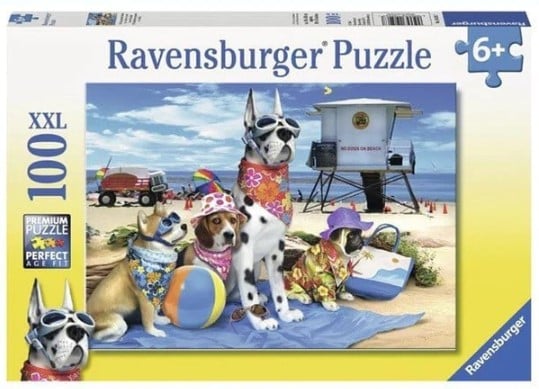 Ravensburger pusle 100 tk Koerad rannas Paatidest laevadeni