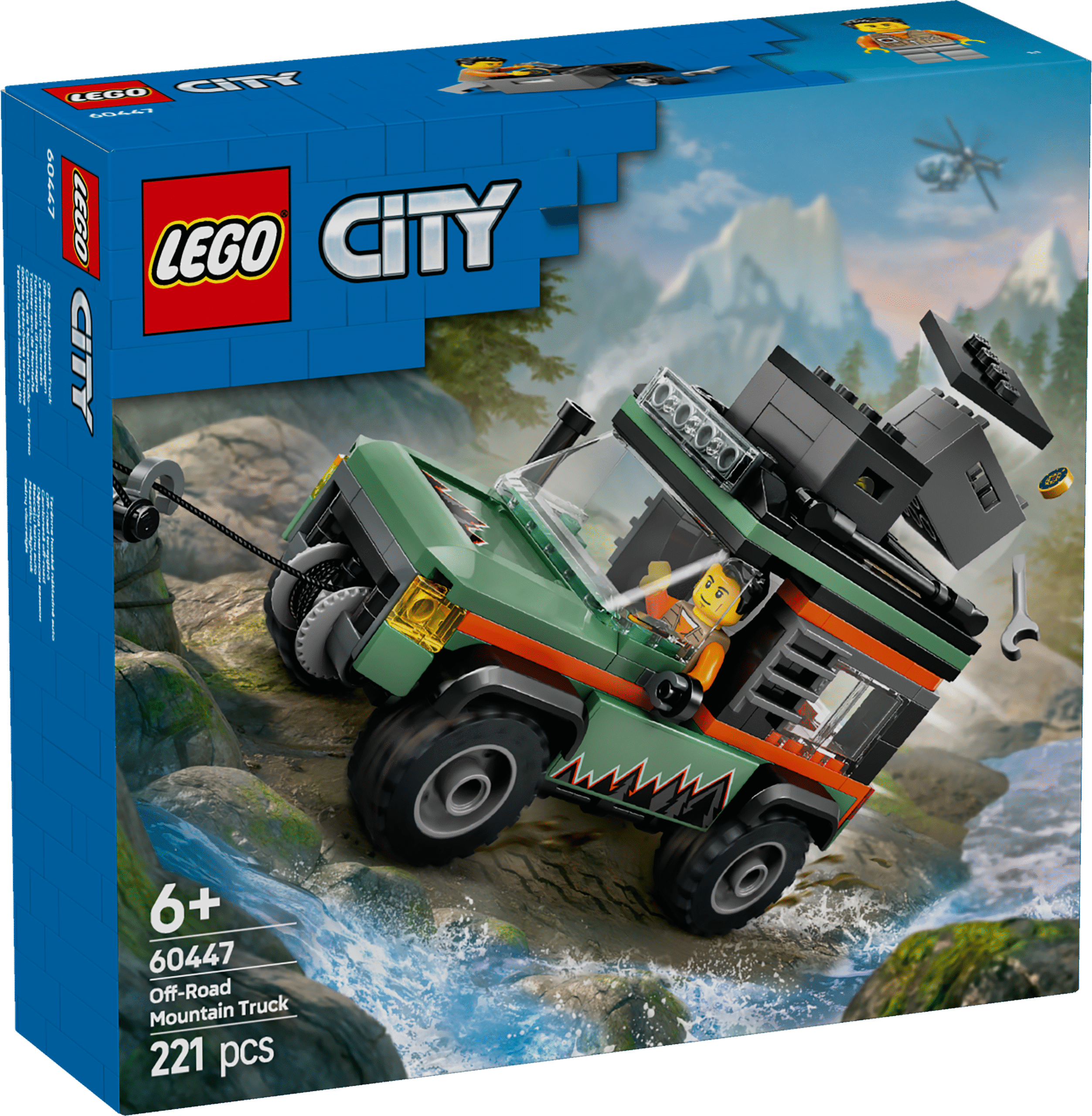 LEGO City Maastiku 4x4 mägiveok Paku noorele maadeavastajale põnevust selle LEGO City komplektiga