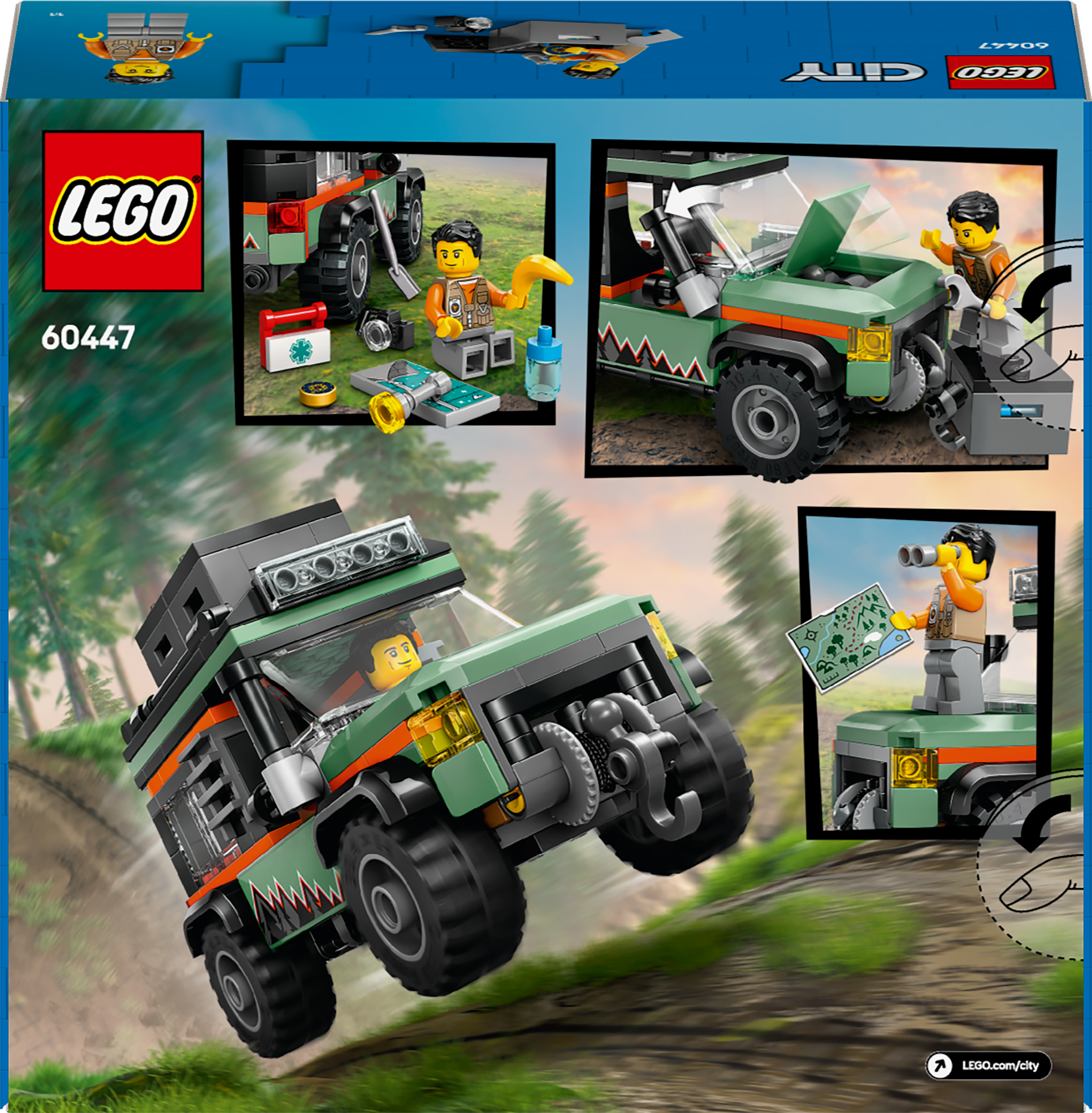 image_raw mis sisaldab detailset 4x4 maastikuautot ja töötavat vintsi ning minifiguuri.