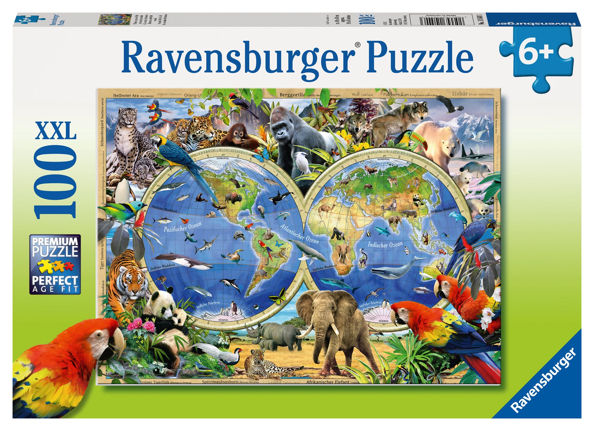 Ravensburger pusle 100 tk Maailmaloomad Paatidest laevadeni