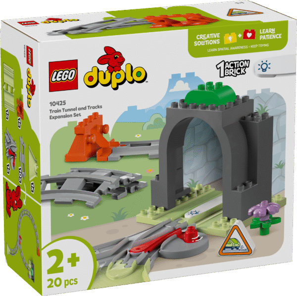 Eelkooliealised lapsed saavad selle rööpaehitusmänguasjaga muuta oma LEGO DUPLO rongikomplektid lõbusamaks
