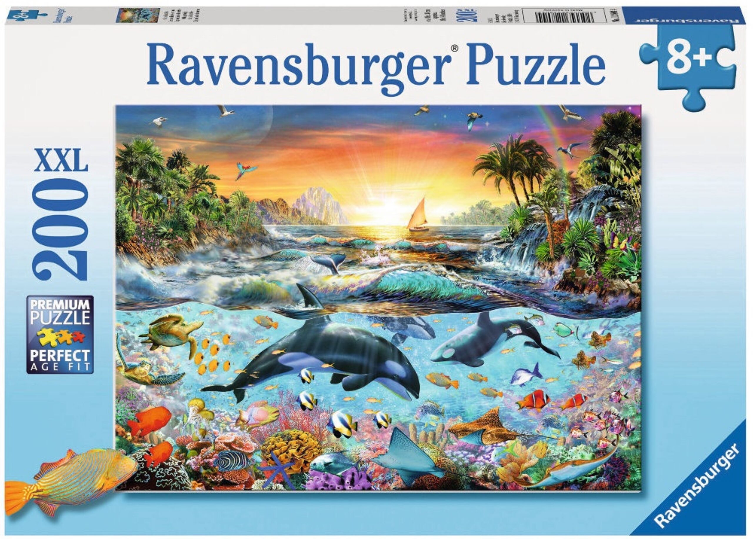 Ravensburger pusle 200 tk Delfiinid Paatidest laevadeni