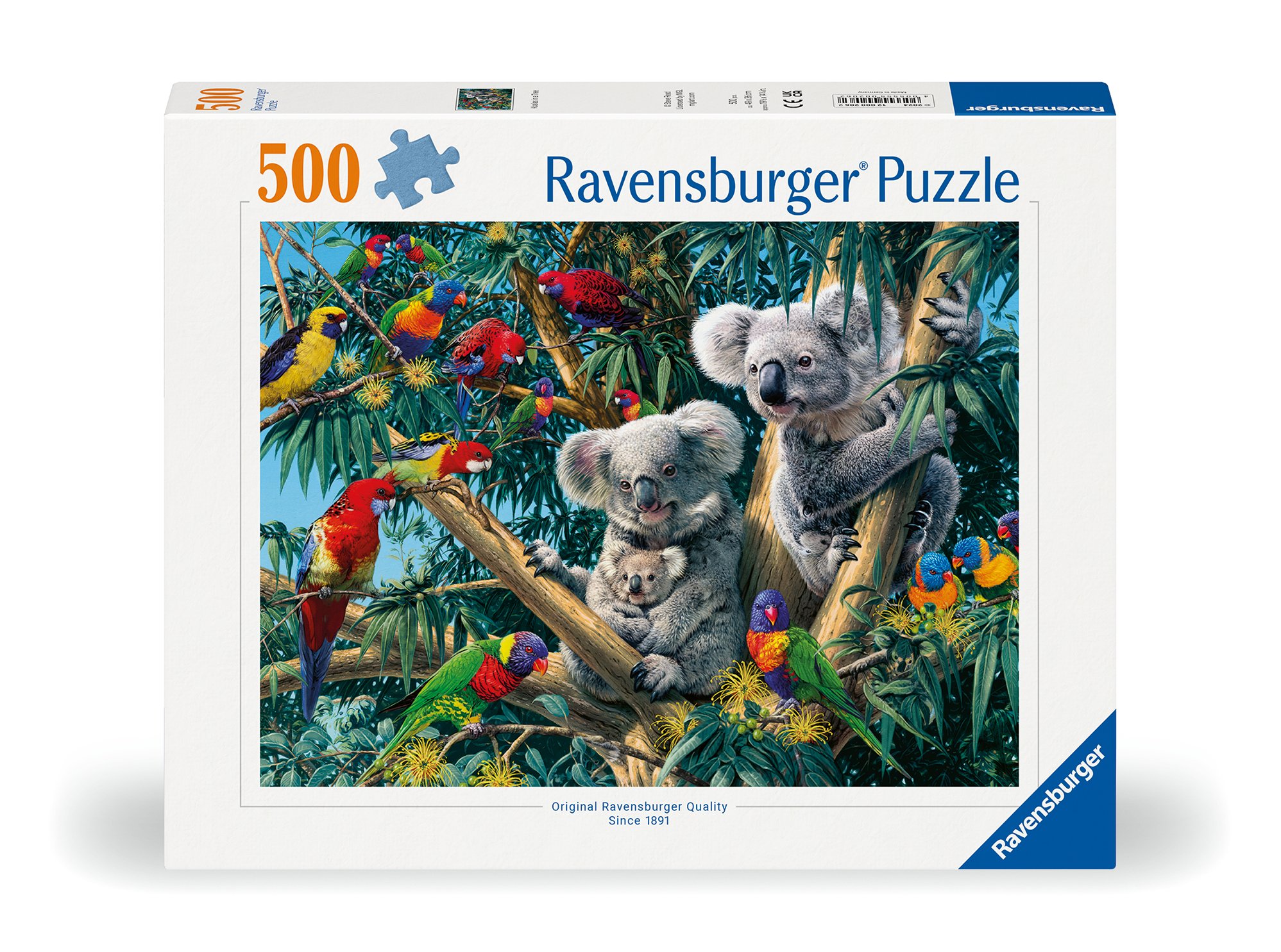 Ravensburger pusle 500 tk Koaalad puul Ravensburgeri esmaklassilise kvaliteediga pusled. Iga pusletükk on erinev