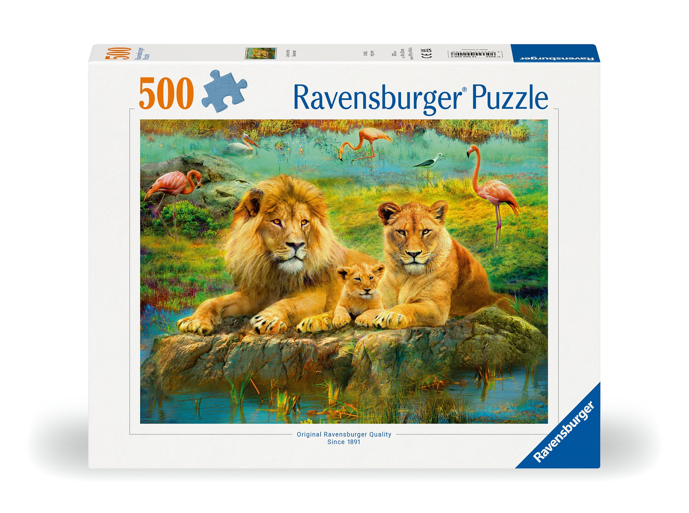 Ravensburger pusle 500 tk Savannilõvid Pusle pakub  lõõgastust