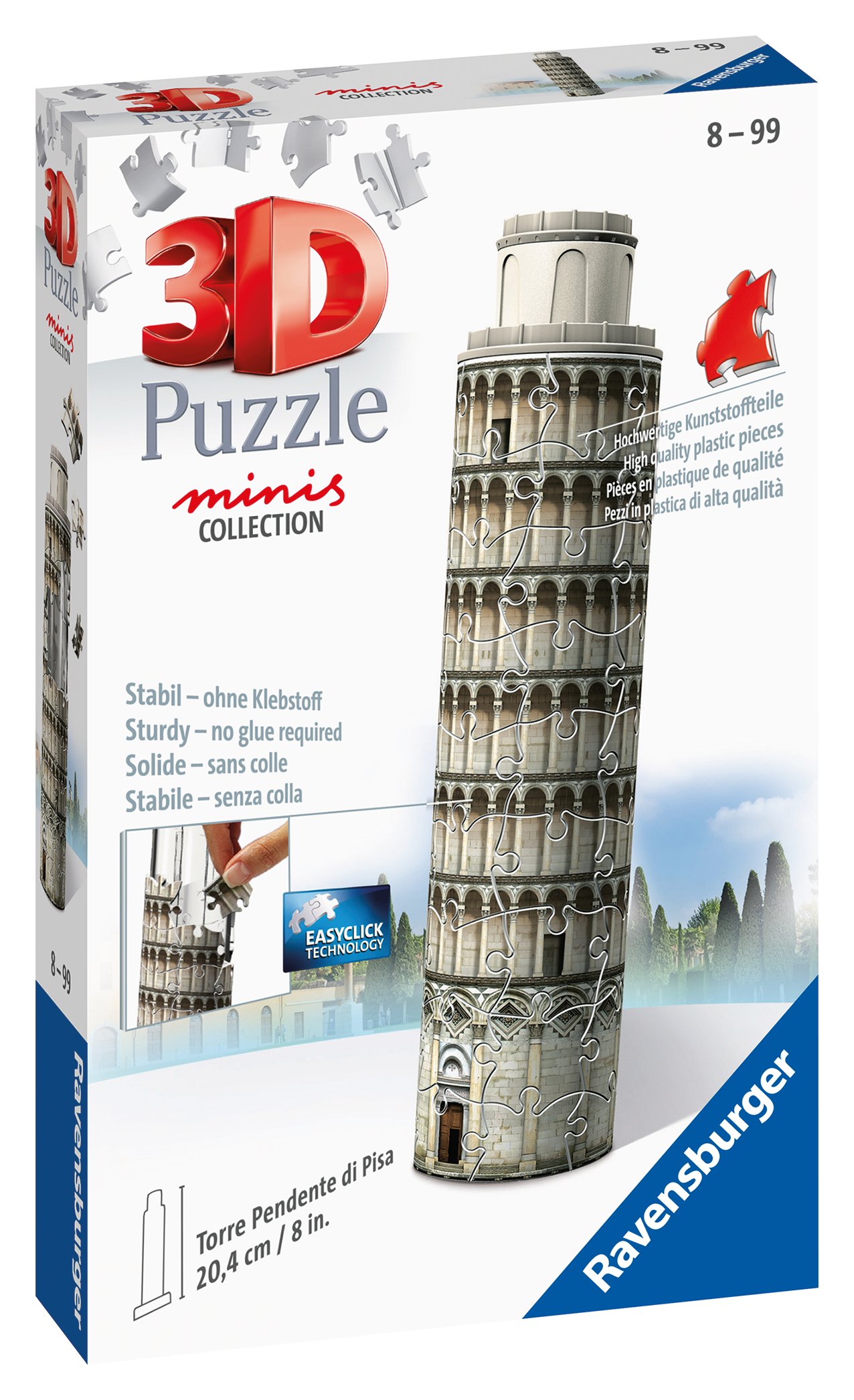 Ravensburger 3D minipusle 60 tk Pisa torn Ravensburgeri kvaliteetsed 3D pusled