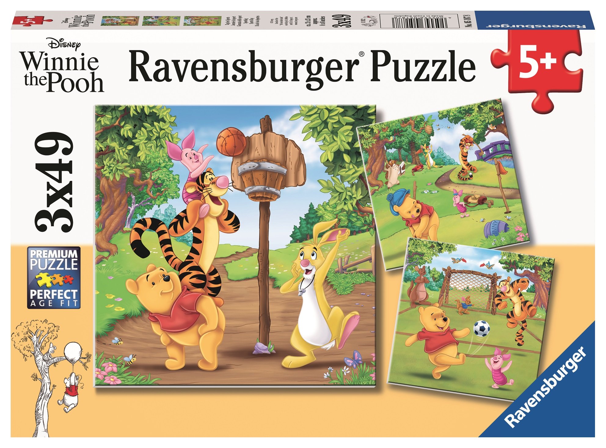 Ravensburger pusle 3x49 tk Karupoeg Puhh - Spordipäev Paatidest laevadeni