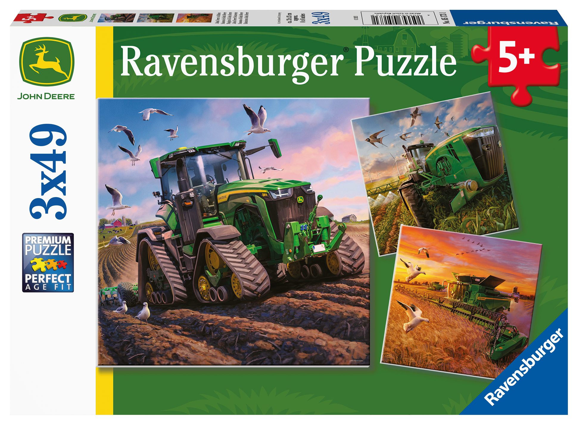 Ravensburger pusle 3x49 tk John Deere hooaeg Paatidest laevadeni