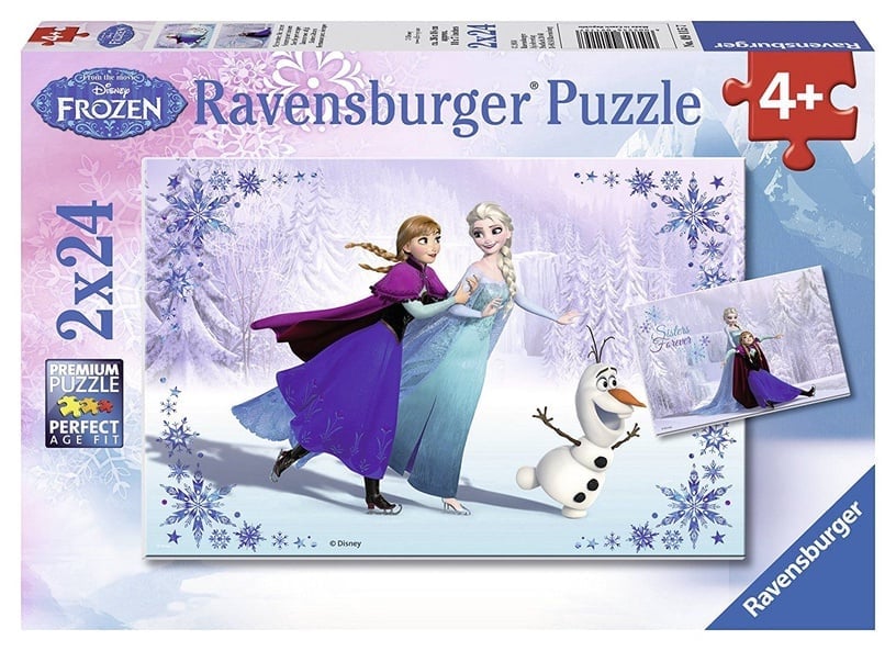 Ravensburger pusle 2x24 tk Lumekuninganna / Frozen - Talve seiklus Paatidest laevadeni
