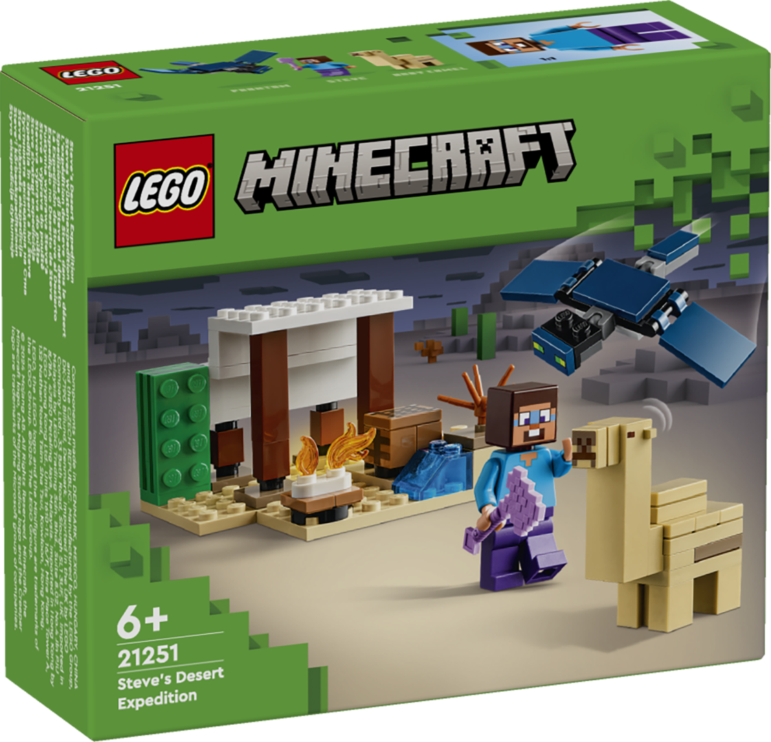 LEGO Minecraft Steve’i kõrbeekspeditsioon See kingitus mängijatele on esimene LEGO® Minecraft® mängukomplekt kõrbeelupaigas