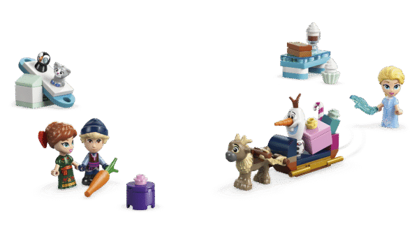 sealhulgas 5 LEGO® ǀ Disney Frozeni mikronukufiguuri ja lauamäng.
