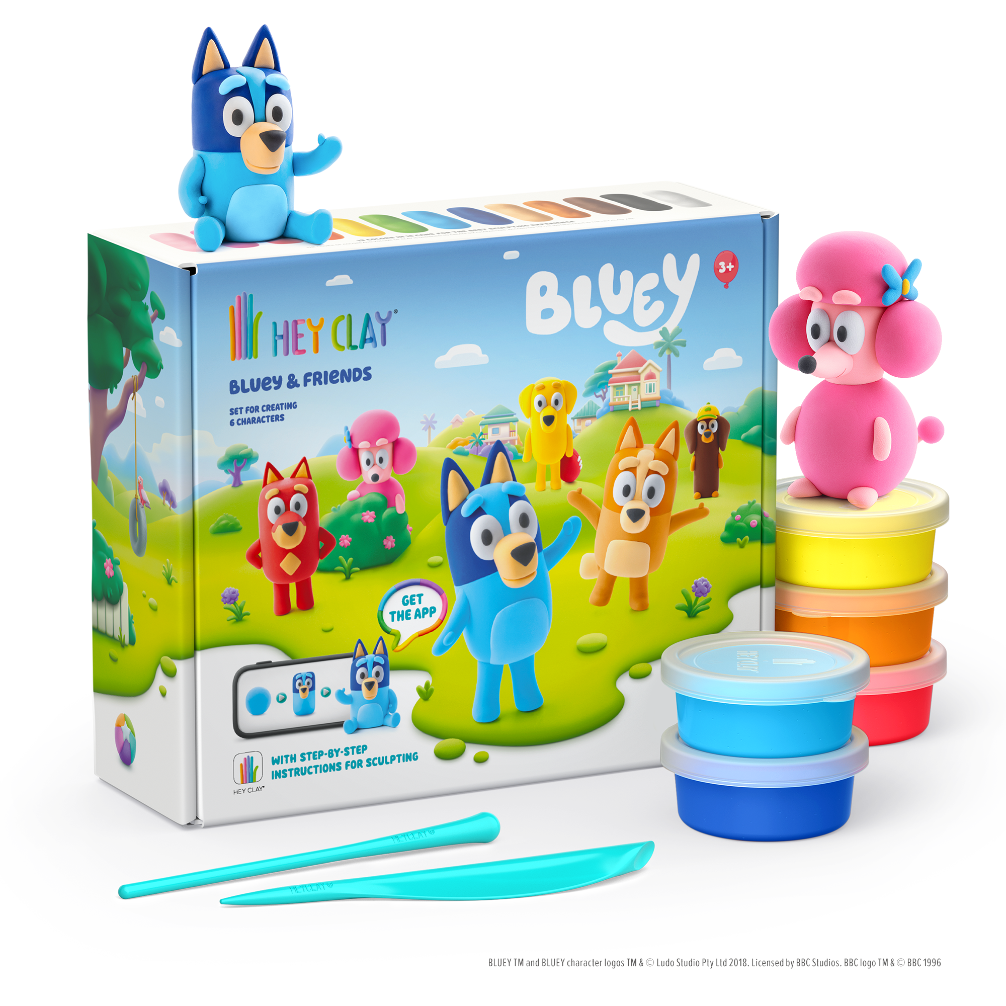 HEY CLAY voolimismass 15 tk: Bluey ja sõbrad Lõbus ja arendav viis loovuse ja peenmotoorika toetamiseks lastele!