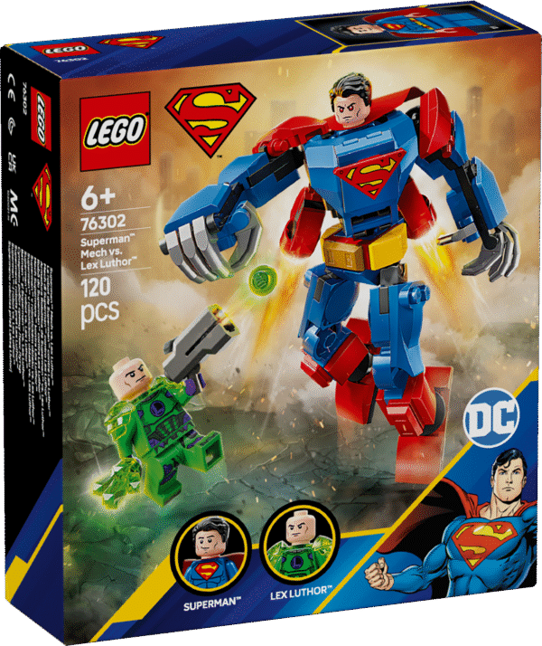 LEGO® DC Supermani roboti ja Lex Luthori superkangelaste mängukomplekt on lastele mõeldud ehitusmänguasi