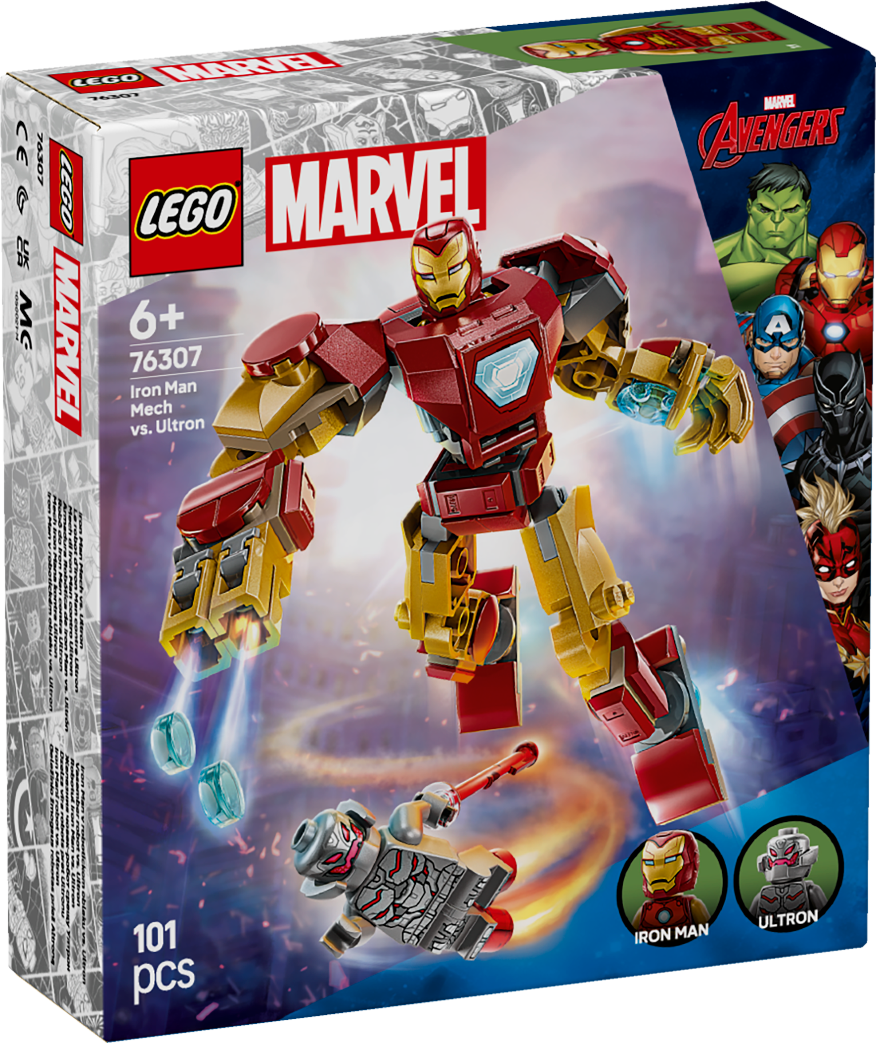 LEGO Super Heroes Iron Mani robot VS. Ultron Anna eepiline Iron Mani märul laste kätesse LEGO Marveli Iron Mani robot vs. Ultron kokkupandava superkangelase mänguasjaga.