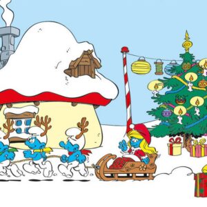 Dino klotsipusle puidust 12 tk Smurfid