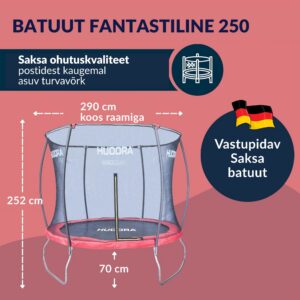 HUDORA batuut Fantastiline 250 - vastupidav Saksa kvaliteet