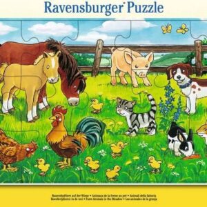 Ravensburger väike plaatpusle 15 tk Farmiloomad aasal
