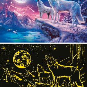 Ravensburger pimedas helendav pusle 500 tk: hundid virmalistes