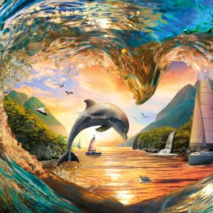 Ravensburger pusle 1000 tk: suplus päikseloojangul