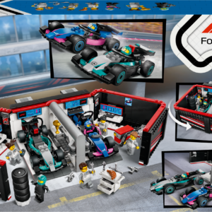 LEGO City F1 garaaž, Mercedes-AMG ja Alpine autod