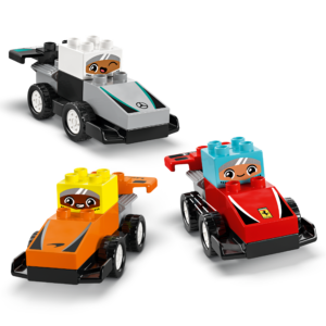 LEGO DUPLO F1 meeskonna võidusõiduautod ja sõitjad