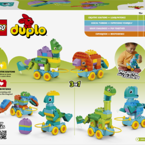 LEGO DUPLO Kolm ühes: dinosaurused ratastel