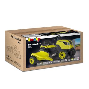 Smoby Traktor kollane Farmer XL käruga